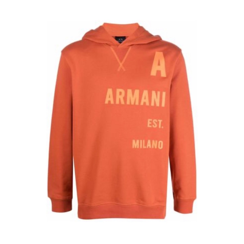 Armani Exchange logo print hoodie - Orange